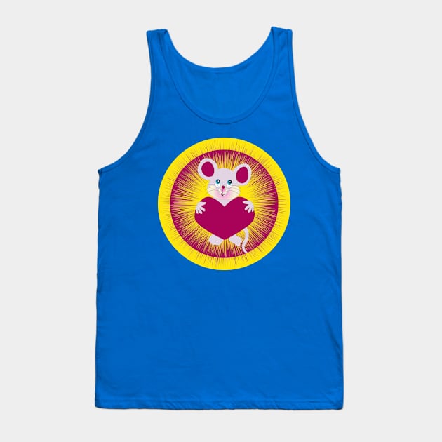 Little mouse gives you a heart Tank Top by TaliArtiYa